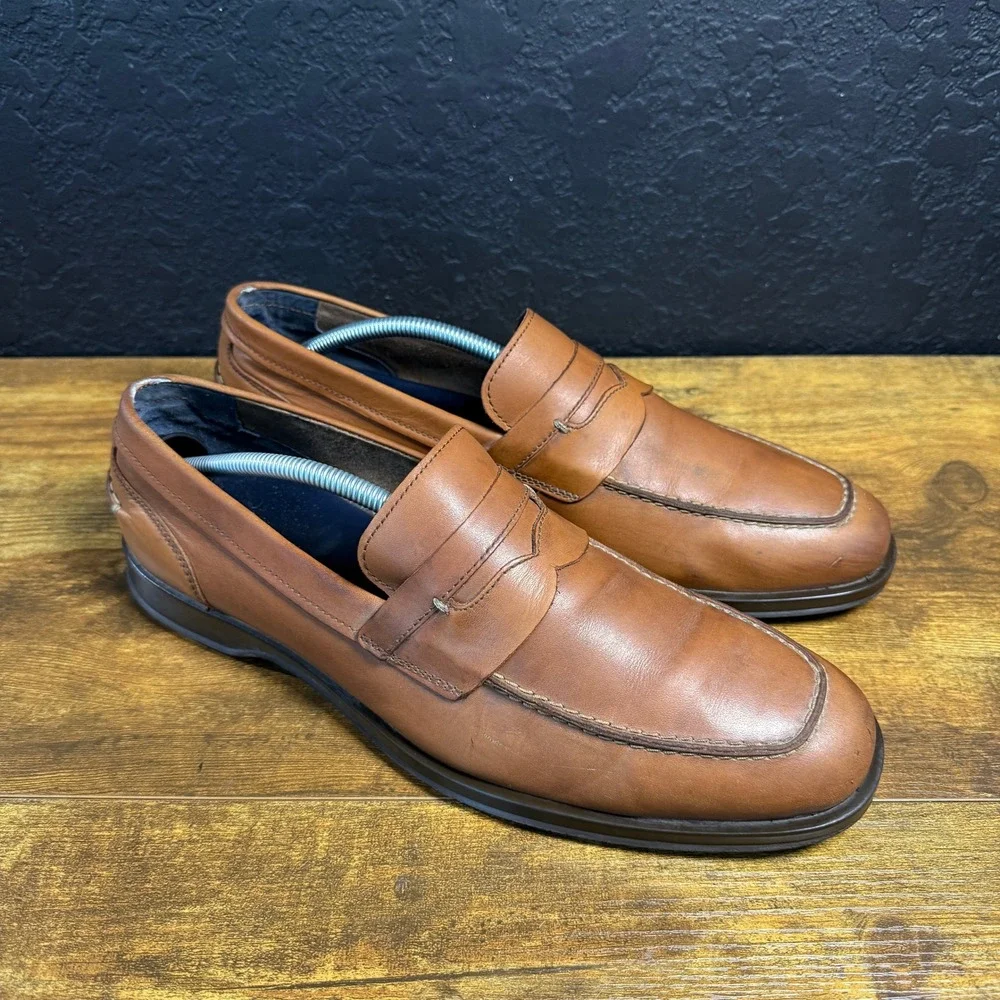 Cole Haan Grand OS‎ C27582 Tan Leather Penny Loafers Mens 10.5 M